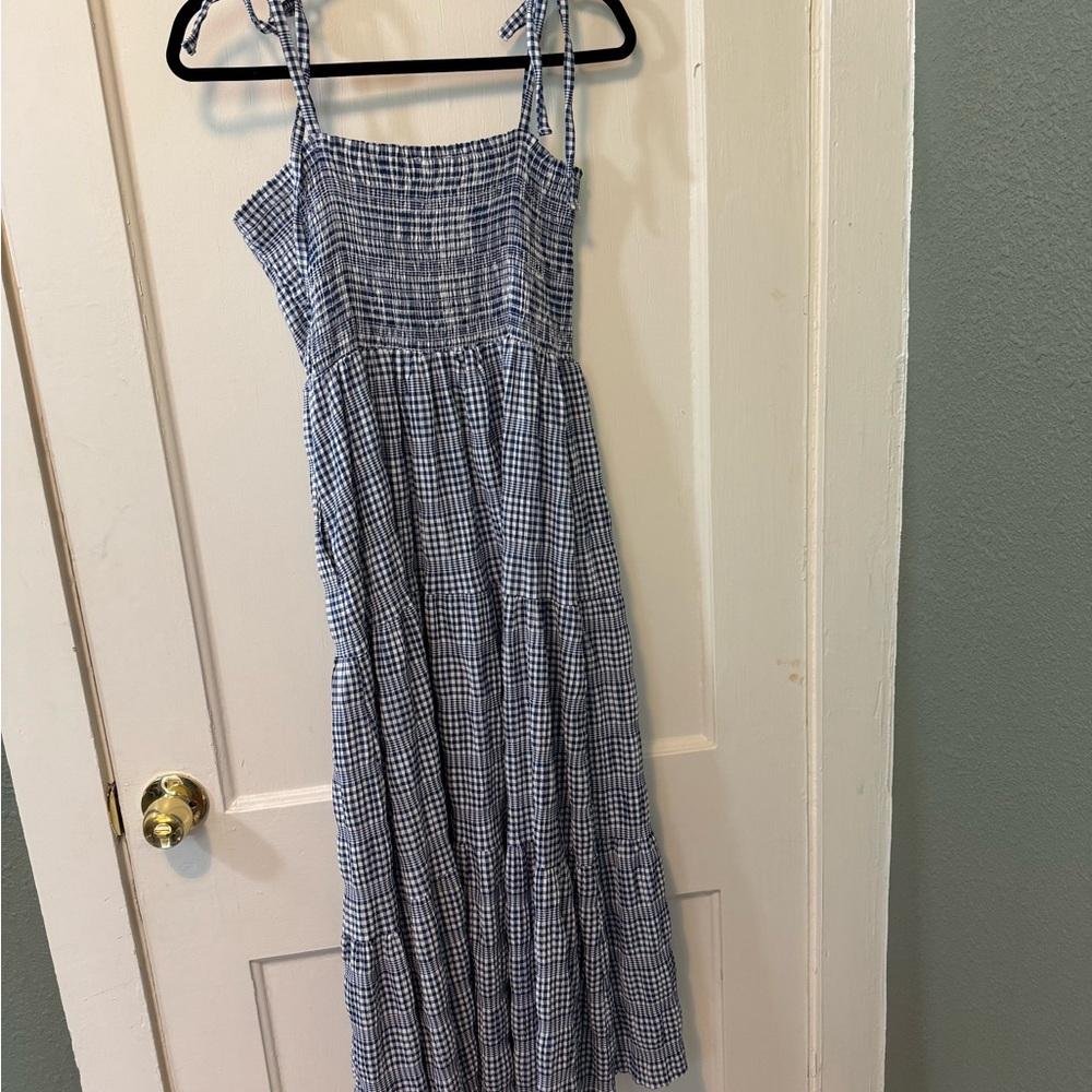 Blue and White Gingham Dress